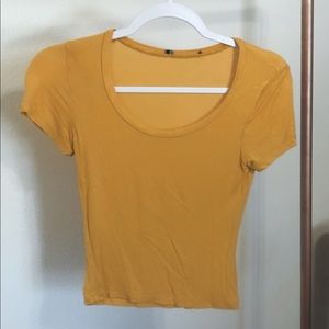 Mustard yellow crop top